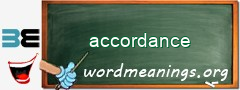 WordMeaning blackboard for accordance